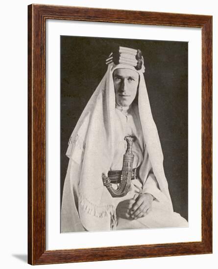 T E Lawrence (Lawrence of Arabia) in Desert Robes-null-Framed Photographic Print