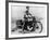 T E Lawrence (Lawrence of Arabia) Sitting on His Motorbike-null-Framed Photographic Print
