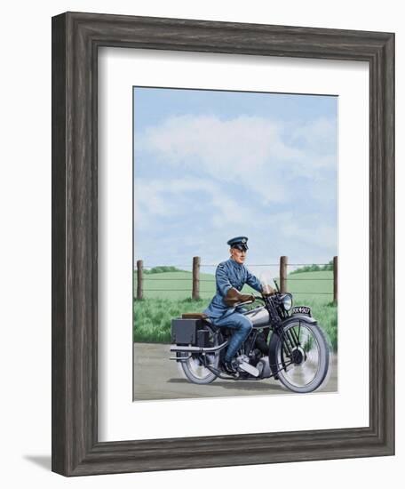 T E Lawrence on His Motorcyle-John Keay-Framed Giclee Print