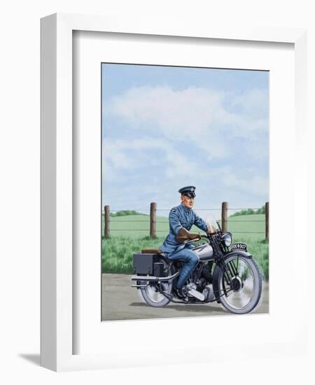 T E Lawrence on His Motorcyle-John Keay-Framed Giclee Print