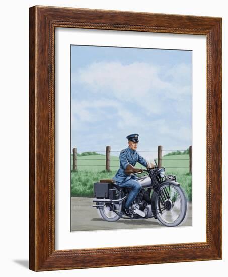 T E Lawrence on His Motorcyle-John Keay-Framed Giclee Print