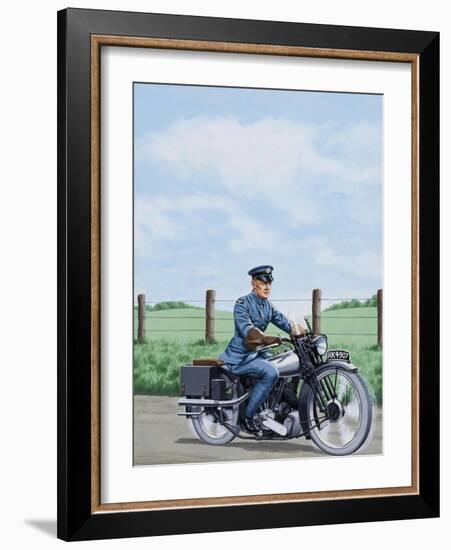 T E Lawrence on His Motorcyle-John Keay-Framed Giclee Print