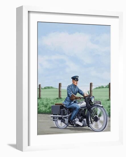 T E Lawrence on His Motorcyle-John Keay-Framed Giclee Print