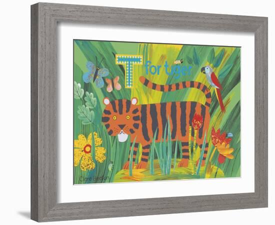 T for Tiger-Clare Beaton-Framed Giclee Print