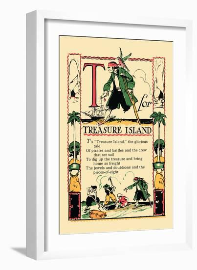 T for Treasure Island-Tony Sarge-Framed Art Print