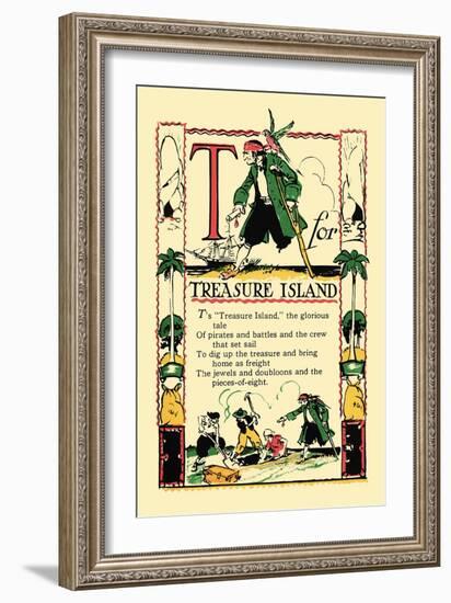 T for Treasure Island-Tony Sarge-Framed Art Print