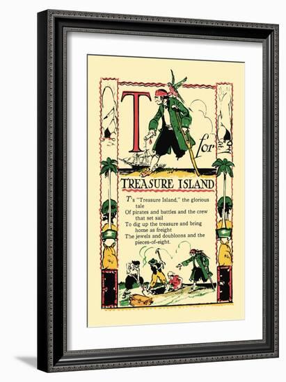 T for Treasure Island-Tony Sarge-Framed Art Print