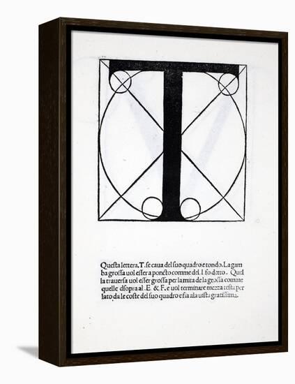 T, Illustration from 'Divina Proportione' by Luca Pacioli (C.1445-1517), Originally Pub. Venice,…-Leonardo da Vinci-Framed Premier Image Canvas