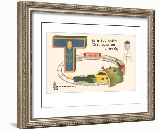 T is a Toy Train-null-Framed Art Print