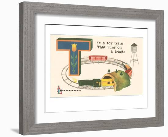 T is a Toy Train-null-Framed Art Print