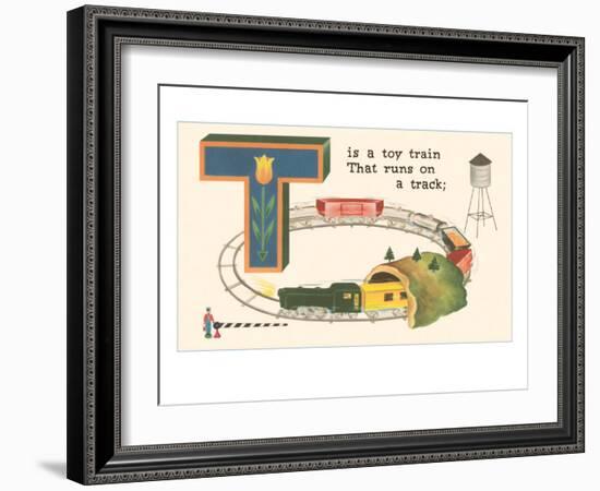 T is a Toy Train-null-Framed Art Print