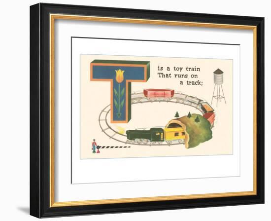 T is a Toy Train-null-Framed Art Print