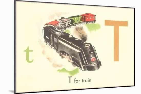 T is for Train-null-Mounted Art Print