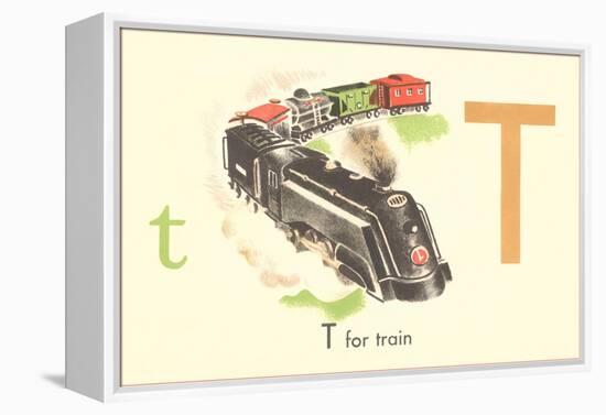 T is for Train-null-Framed Stretched Canvas