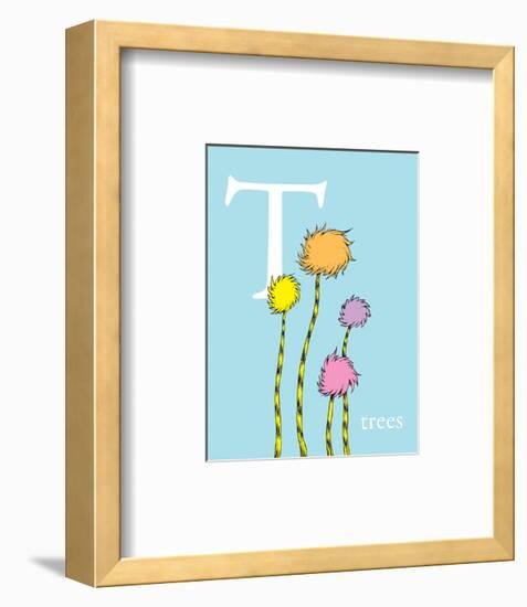 T is for Trees (blue)-Theodor (Dr. Seuss) Geisel-Framed Art Print