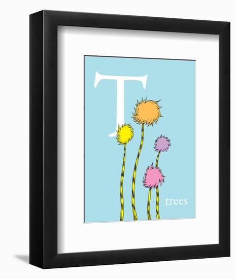 T is for Trees (blue)-Theodor (Dr. Seuss) Geisel-Framed Art Print