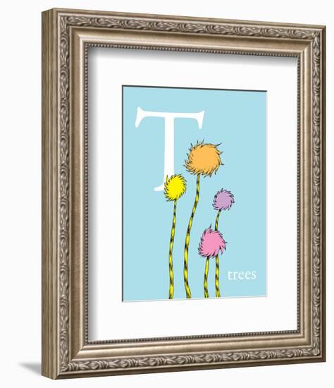 T is for Trees (blue)-Theodor (Dr. Seuss) Geisel-Framed Art Print