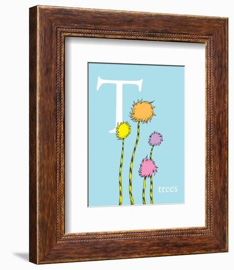 T is for Trees (blue)-Theodor (Dr. Seuss) Geisel-Framed Art Print