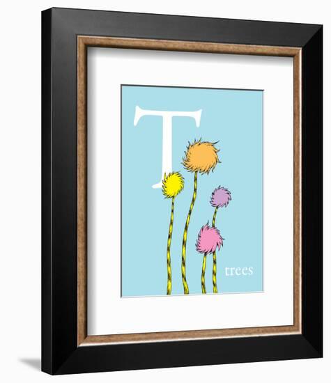 T is for Trees (blue)-Theodor (Dr. Seuss) Geisel-Framed Art Print