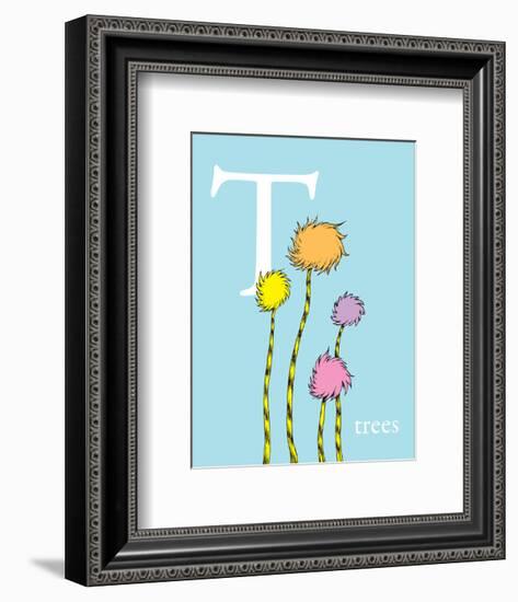 T is for Trees (blue)-Theodor (Dr. Seuss) Geisel-Framed Art Print