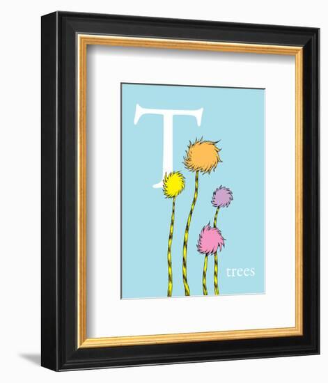 T is for Trees (blue)-Theodor (Dr. Seuss) Geisel-Framed Art Print