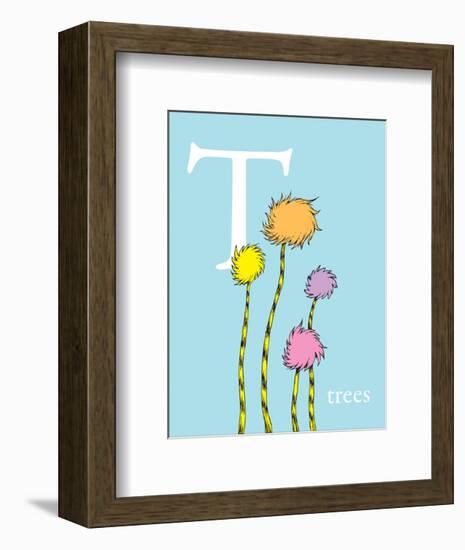 T is for Trees (blue)-Theodor (Dr. Seuss) Geisel-Framed Art Print