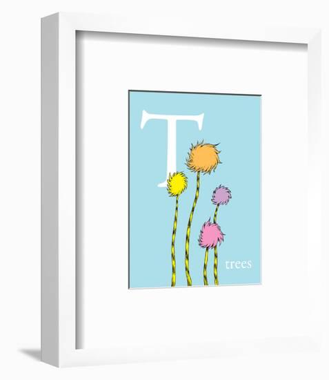 T is for Trees (blue)-Theodor (Dr. Seuss) Geisel-Framed Art Print
