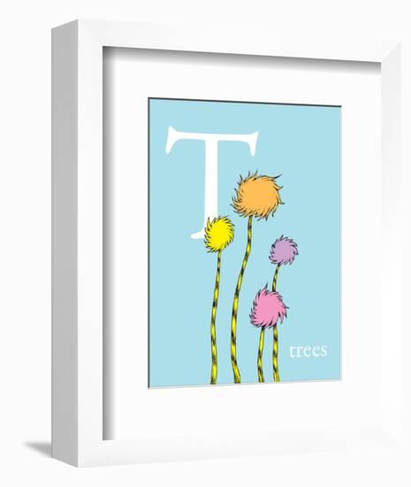 T is for Trees (blue)-Theodor (Dr. Seuss) Geisel-Framed Art Print