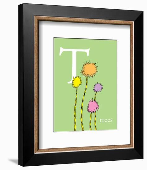 T is for Trees (green)-Theodor (Dr. Seuss) Geisel-Framed Art Print