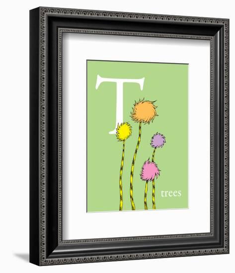 T is for Trees (green)-Theodor (Dr. Seuss) Geisel-Framed Art Print