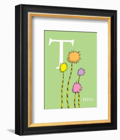 T is for Trees (green)-Theodor (Dr. Seuss) Geisel-Framed Art Print