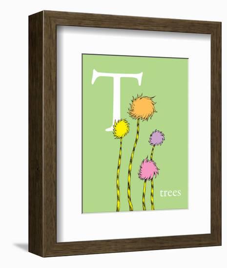 T is for Trees (green)-Theodor (Dr. Seuss) Geisel-Framed Art Print