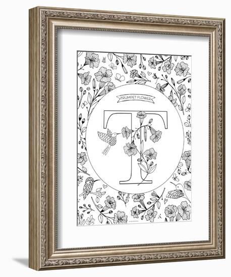 T is for Trumpet Flower-Heather Rosas-Framed Art Print