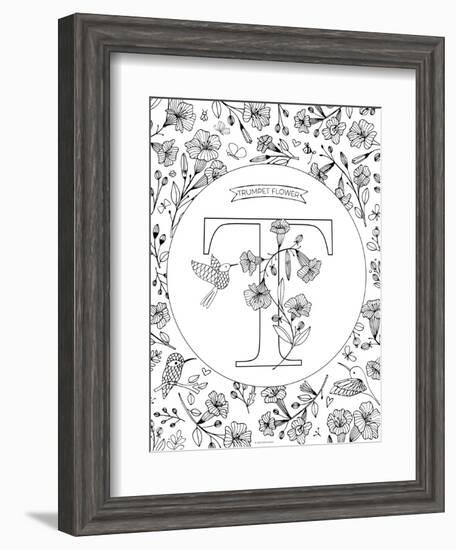 T is for Trumpet Flower-Heather Rosas-Framed Art Print