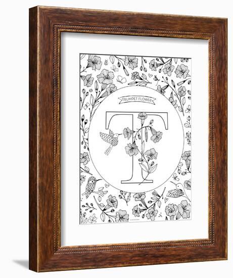 T is for Trumpet Flower-Heather Rosas-Framed Art Print