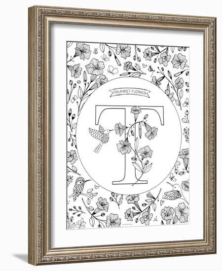 T is for Trumpet Flower-Heather Rosas-Framed Art Print