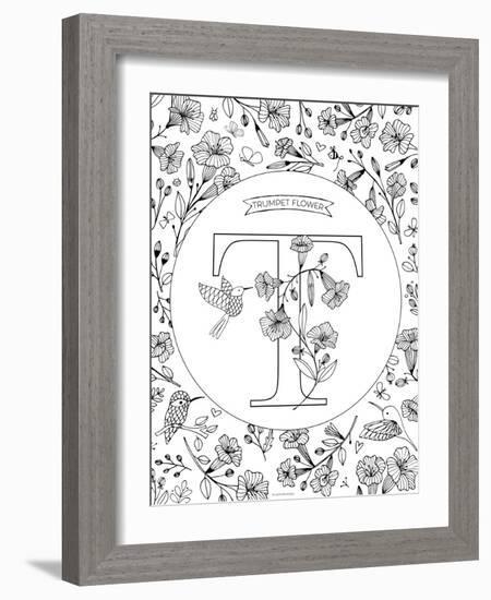 T is for Trumpet Flower-Heather Rosas-Framed Art Print