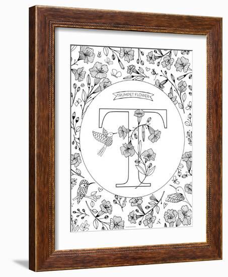 T is for Trumpet Flower-Heather Rosas-Framed Art Print