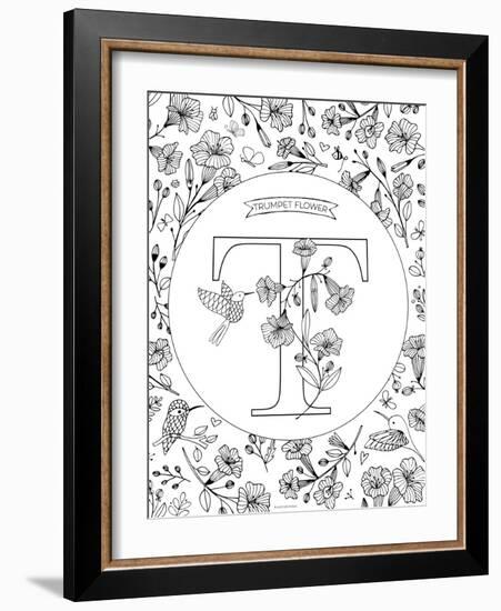 T is for Trumpet Flower-Heather Rosas-Framed Art Print