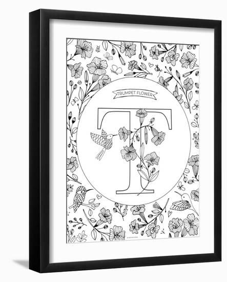 T is for Trumpet Flower-Heather Rosas-Framed Art Print