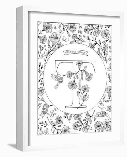 T is for Trumpet Flower-Heather Rosas-Framed Art Print