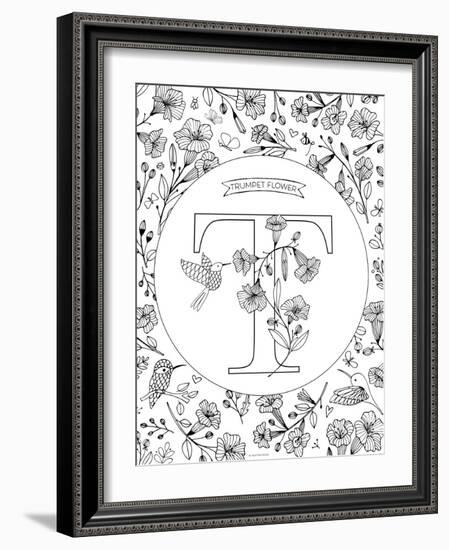 T is for Trumpet Flower-Heather Rosas-Framed Art Print