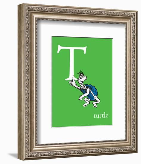 T is for Turtle (green)-Theodor (Dr. Seuss) Geisel-Framed Art Print