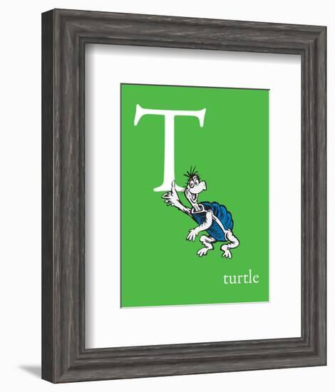 T is for Turtle (green)-Theodor (Dr. Seuss) Geisel-Framed Art Print