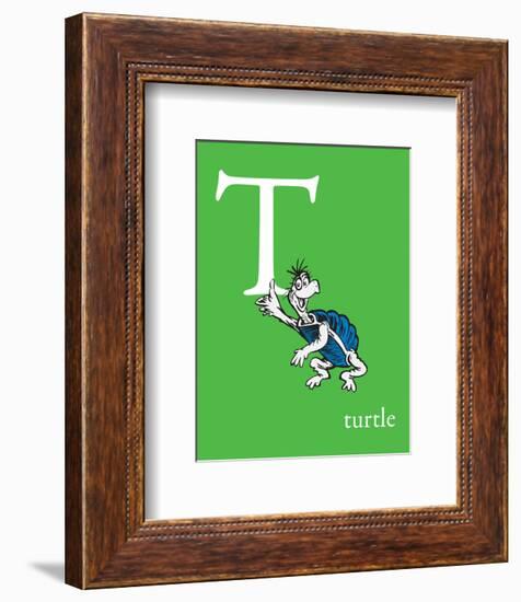 T is for Turtle (green)-Theodor (Dr. Seuss) Geisel-Framed Art Print