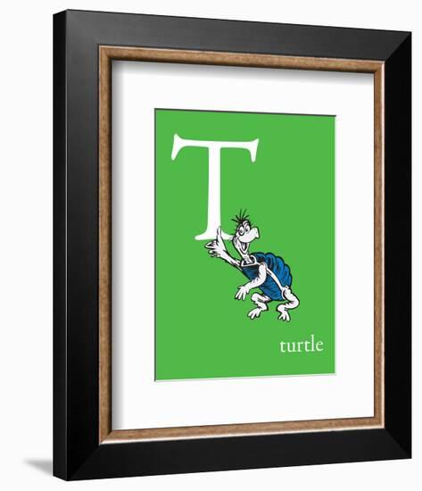 T is for Turtle (green)-Theodor (Dr. Seuss) Geisel-Framed Art Print