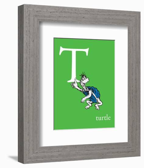 T is for Turtle (green)-Theodor (Dr. Seuss) Geisel-Framed Art Print