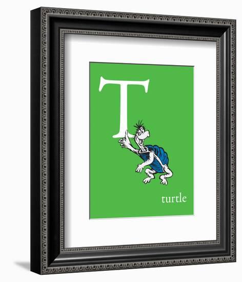 T is for Turtle (green)-Theodor (Dr. Seuss) Geisel-Framed Art Print