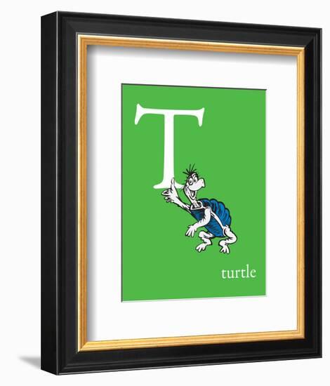T is for Turtle (green)-Theodor (Dr. Seuss) Geisel-Framed Art Print