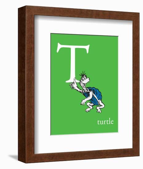 T is for Turtle (green)-Theodor (Dr. Seuss) Geisel-Framed Art Print